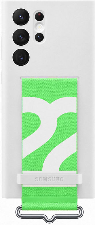 Samsung SM-S908B Galaxy S22 Ultra Silicone Cover With Strap - EF-GS908TWEGWW - White