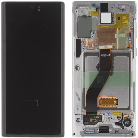 Samsung N970F Galaxy Note 10 LCD Display + Touchscreen + Frame - GH82-20818B/GH82-20817B - Aura White