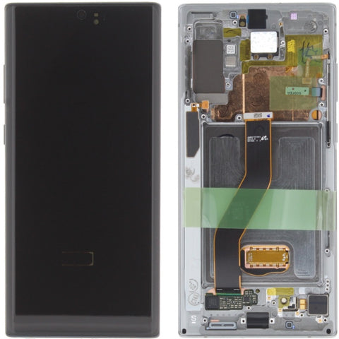 Samsung N975F Galaxy Note 10 Plus/SM-N976B Galaxy Note 10 Plus 5G LCD Display + Touchscreen + Frame - GH82-20838C/GH82-20900C - (Self-Assembled)  - Aura Glow/Silver