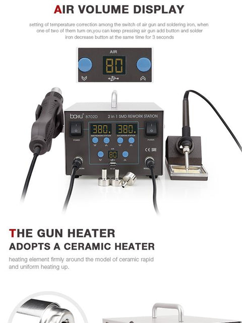 Baku Soldering and Heatgun Station  BA-8702D 220V