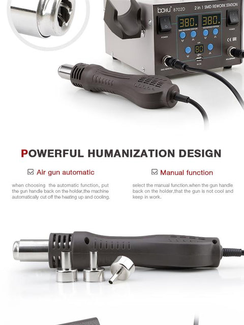 Baku Soldering and Heatgun Station  BA-8702D 220V