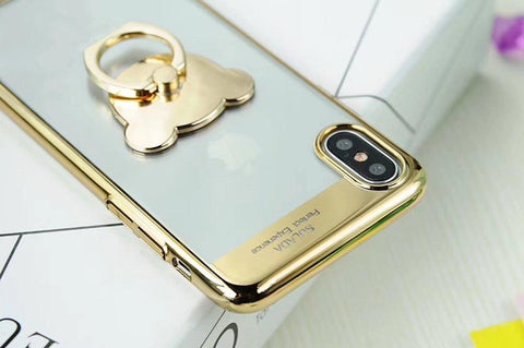 Apple iPhone 7/iPhone 8  - Sulada Bear Finger Holder TPU Case - Gold