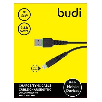 Budi Lightning To USB Cable - 3m - White