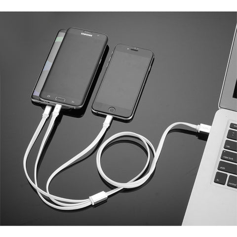 XO 3 in 1 Charge USB Charge Cable - Micro, Lightning and Type-C Connectors incl. - NB18 - Silver