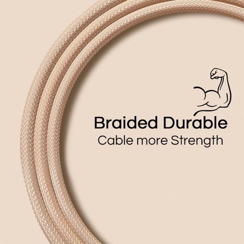 XO Spring Durable Braided Lightning to Charge & Sync USB Cable - 100CM NB27 - Gold