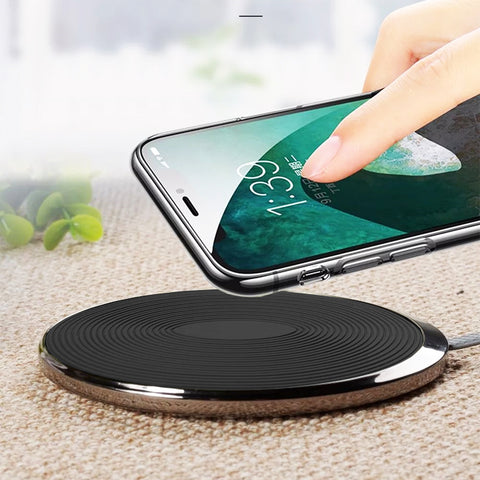 XO Wireless QI Charging Base - WX008 - Chrome Black