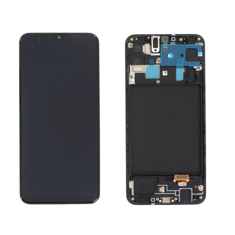 Samsung SM-A205F Galaxy A20 LCD Display + Touchscreen + Frame - GH82-19571A/GH82-19572A - Black