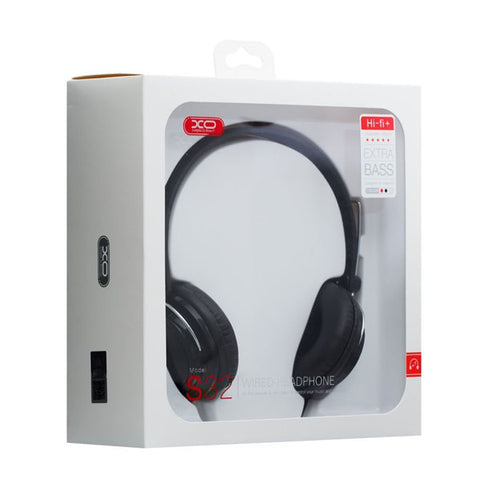 XO - S32 - Stereo Wired Headphones - Black