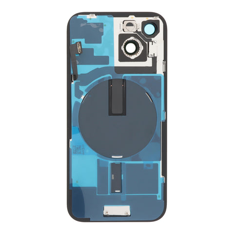 Apple iPhone 15 Backcover Glass - Pulled - Metal Plate + NFC Magsafe Magnets + Wireless Charging Flex / Flash Light Flex - Black