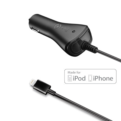 Celly Apple Charger Car 1A MFI Black