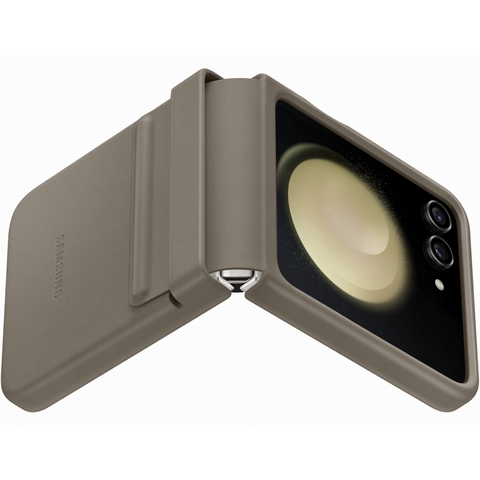 Samsung Galaxy Z Flip 5 Flap Vegan Leather Case - EF-VF731PAEGWW - Etoupe