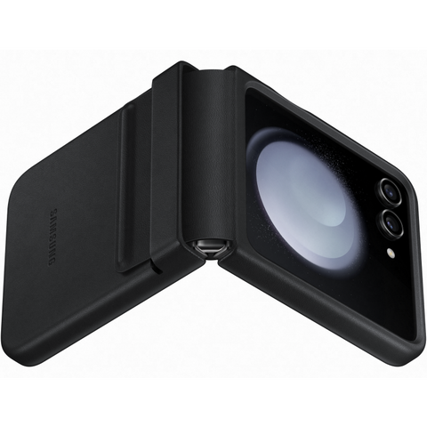 Samsung Galaxy Z Flip 5 Flap Vegan Leather Case - EF-VF731PBEGWW - Black
