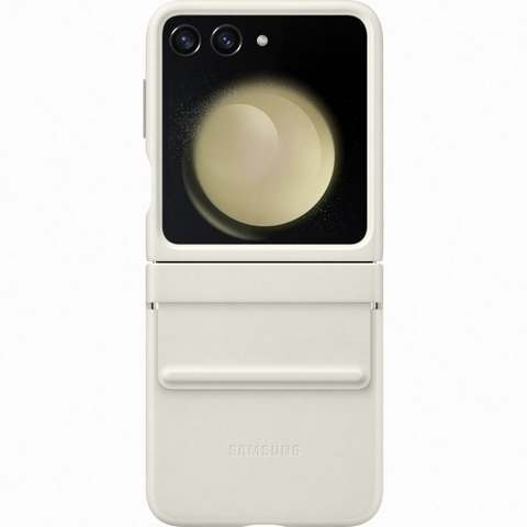 Samsung Galaxy Z Flip 5 Flap Vegan Leather Case - EF-VF731PUEGWW - Cream