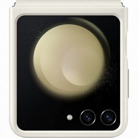 Samsung Galaxy Z Flip 5 Flap Vegan Leather Case - EF-VF731PUEGWW - Cream