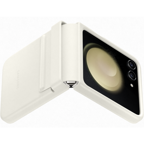 Samsung Galaxy Z Flip 5 Flap Vegan Leather Case - EF-VF731PUEGWW - Cream