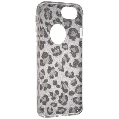 Fshang iPhone 7 Plus/iPhone 8 Plus TPU Case - Rose Leopard - Silver