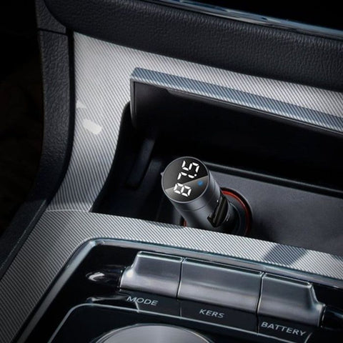 Baseus Car Charger Bluetooth FM Transmitter BT5.0, PPS, QC3.0, AFC, FCP, 2xUSB 18W Gray (CCNLZ-D0G)