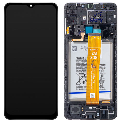 Samsung SM-A127F Galaxy A12 Nacho LCD Display + Touchscreen + Frame - GH82-26810A - With Battery - Black