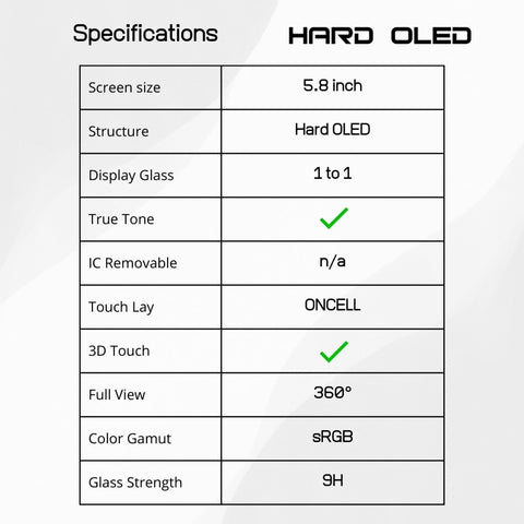 Apple iPhone X LCD Display + Touchscreen - Hard Oled - Black