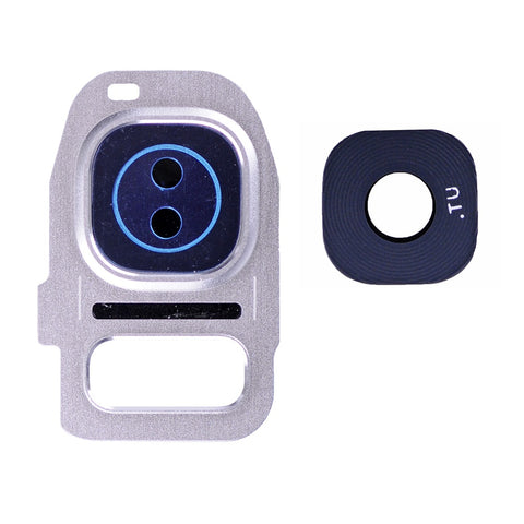 Samsung G935F Galaxy S7 Edge Camera lens Frame + Camera Lens GH98-39403B + GH64-05480A Silver