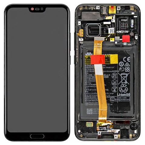 Huawei Honor 10 (COL-AL00) LCD Display + Touchscreen + Frame Incl. Battery and Parts 02351XBM  Black