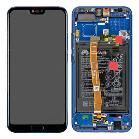 Huawei Honor 10 (COL-AL00) LCD Display + Touchscreen + Frame Incl. Battery and Parts 02351XBP  Phantom Blue