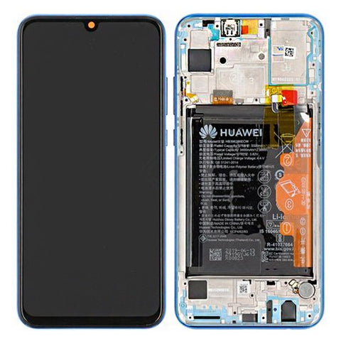 Huawei Honor 20 Lite/Honor 10i (HRY-LX1T) LCD Display + Touchscreen + Frame Incl. Battery and Parts 02352QMV Blue