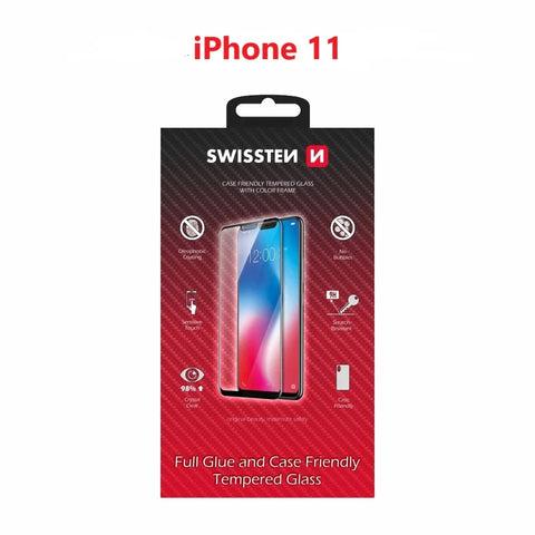 Swissten iPhone 11 Tempered Glass - 54501715 - Full Glue - Black