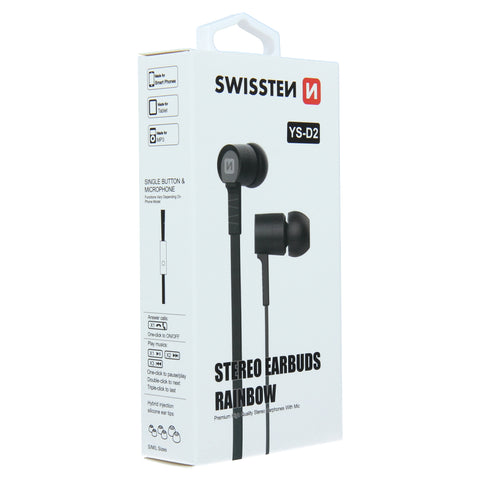 Swissten YS-D2 Earphones - 51106000 - 3.5mm Jack - Black