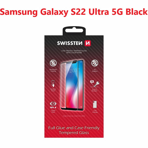 Swissten SM-S908B Galaxy S22 Ultra Tempered Glass - 54501813 - Full Glue - Black