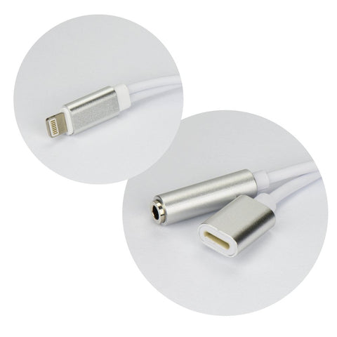 For Apple Lightning / Audio Jack 3.5 MM + Charging Adapter - White