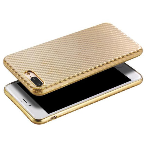Apple iPhone 7/iPhone 8 - Sulada Slim Carbon Fiber Pattern - Gold