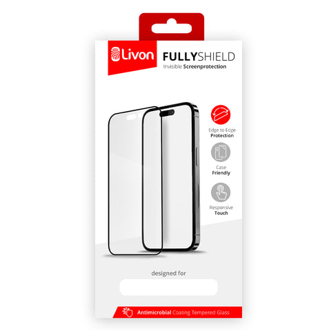Livon iPhone 14 Plus Tempered Glass - FullyShield - Black