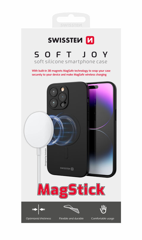 Swissten iPhone 16 Pro Soft Joy Magstick Case - 35500124 - For Magsafe Charging - Black