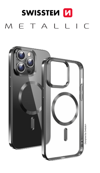 Swissten iPhone 17 Pro Metallic Magstick Case - 36500127 - For Magsafe Charging - Black