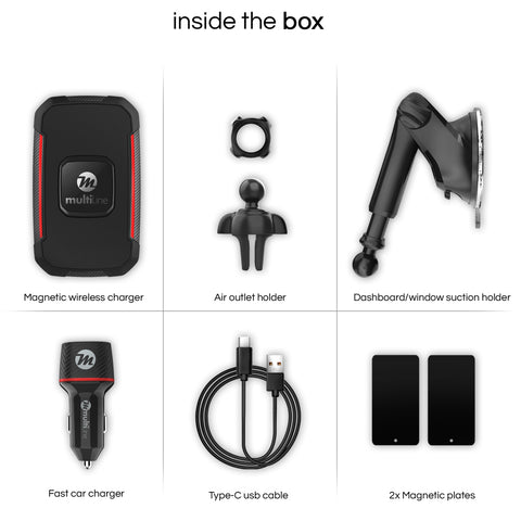 Multiline HyPower Wireless Magnetic Fast Car Charger - 15W - MWC90E