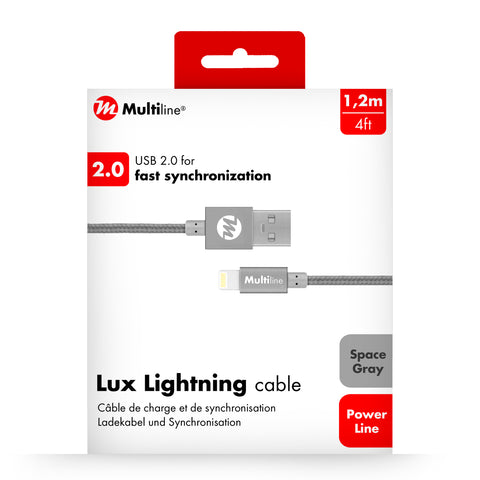 Multiline Lux Lightning Cable 1.2m Space Gray
