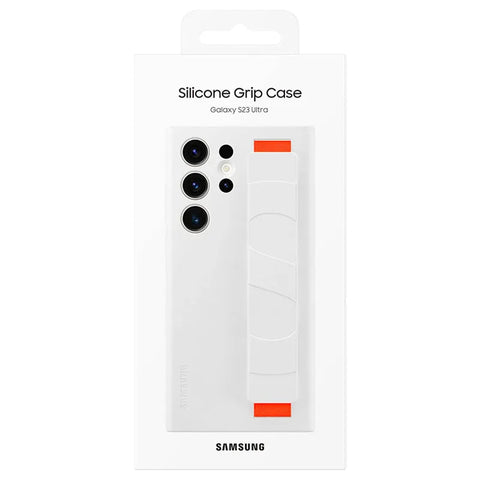 Samsung SM-S918B Galaxy S23 Ultra Silicone Grip Cover - EF-GS918TWEGWW - White
