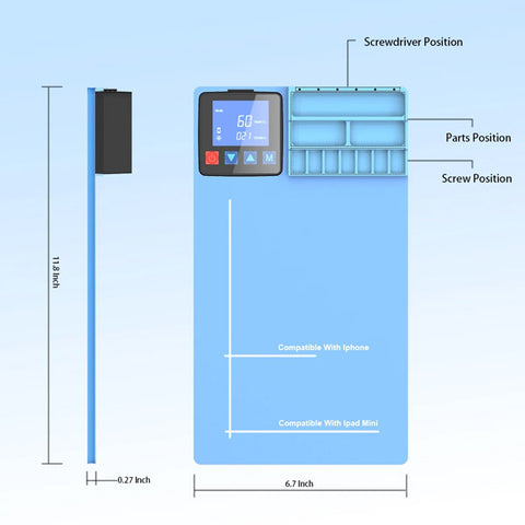 CPB300 - Mini Heating Station for Tablet and Smartphone Screen Removal 300mm * 170mm