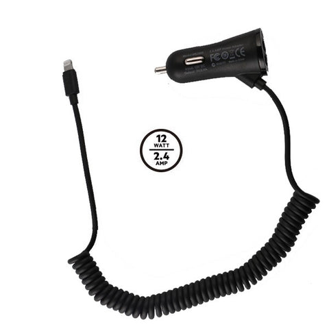 Budi 2 USB Car Charger + Type-C Cable