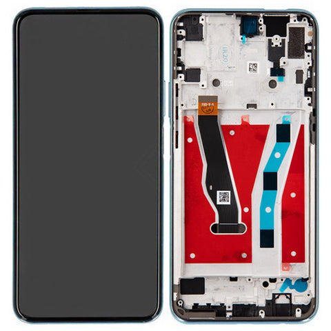 Huawei P Smart Pro (STK-L21) LCD Display + Touchscreen + Frame - With Fingerprint Scanner Cut-Out - Crystal