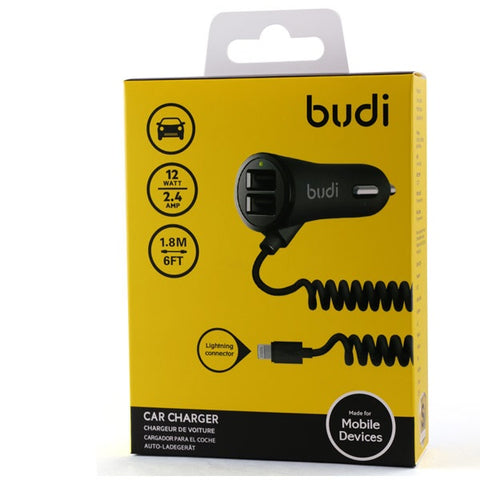 Budi 2 USB Car Charger + Type-C Cable