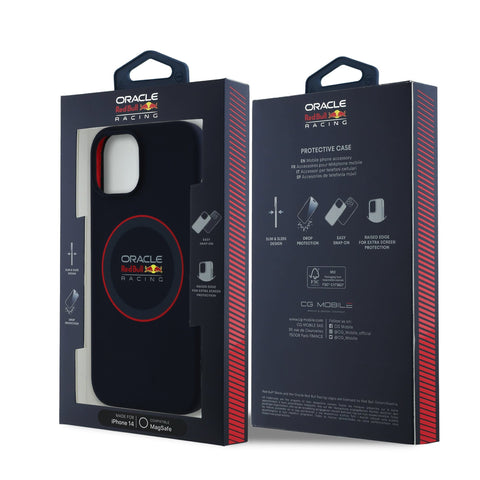 Red Bull iPhone 16 Plus MagSafe Liquid Silicon Case With Ring - 3666339368753 - Navy