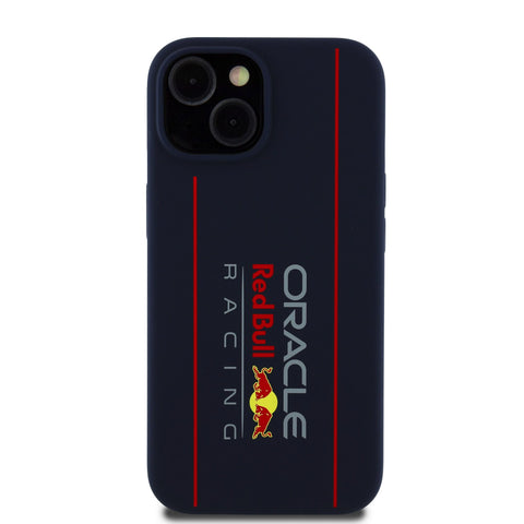 Red Bull iPhone 15 MagSafe Liquid Silicon Case With Vertical Logo - 3666339369248 - Navy