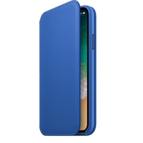 Apple iPhone 7 - Leather Folio Book Case - Blue