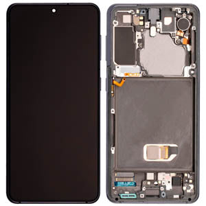 Samsung SM-G991B Galaxy S21 LCD Display + Touchscreen + Frame - GH82-27255A/GH82-27256A - (No Camera/Battery) - Grey