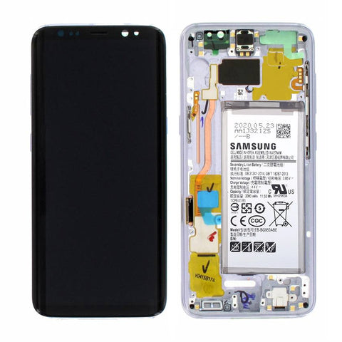 Samsung G950F Galaxy S8 LCD Display + Touchscreen + Frame - GH82-13971C - With Battery  - Orchid Grey