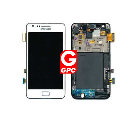 Samsung i9105 Galaxy S2 Plus LCD Display + Touchscreen + Frame White
