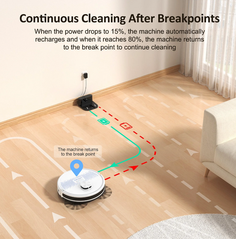 Lubluelu SL60D - LDS9.0 Lidar Navigation Robotic Vacuum Cleaner - Ivory White