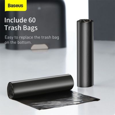 Baseus Car Tool Smart Cleaner Auto Car Trash Can (include Free Trash Bags 2 Rolls/60 pcs Each) Black (CRLJT01-01)